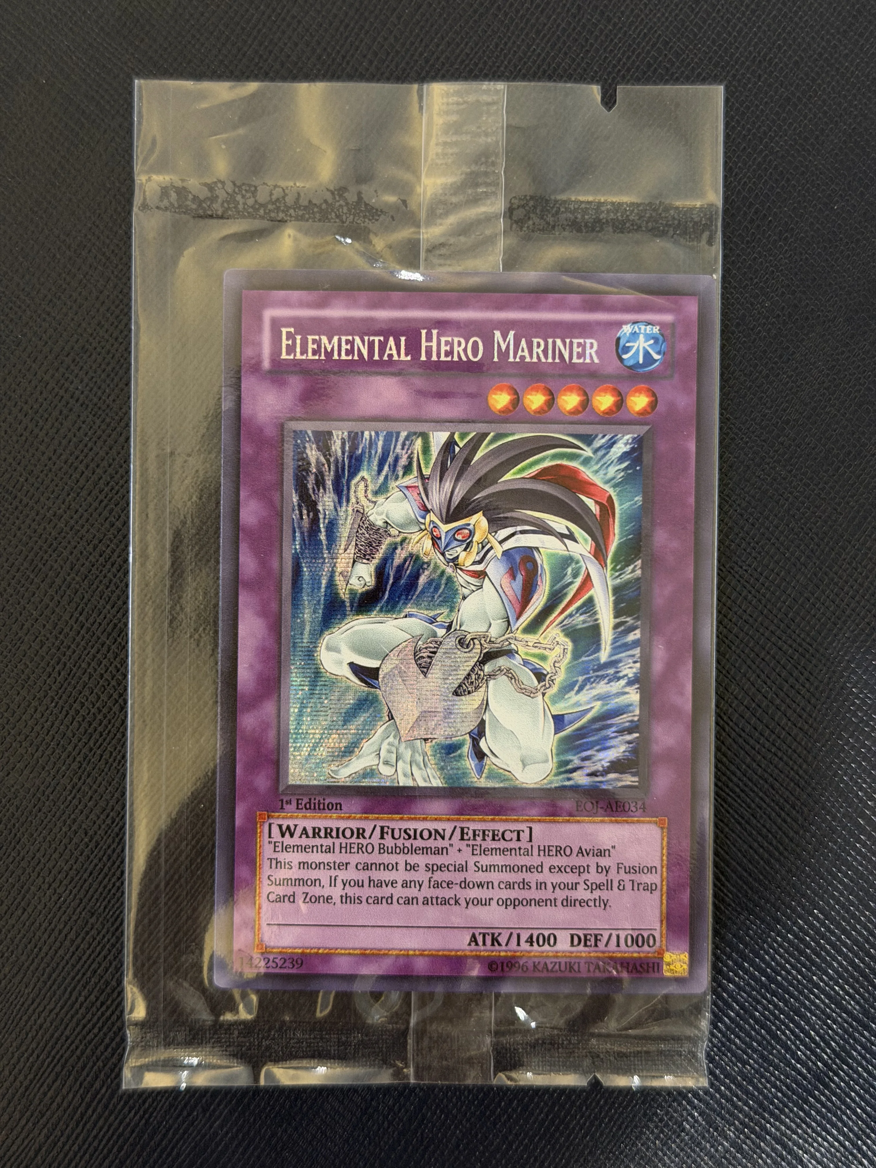 

Yu-Gi-Oh! DIY Custom Card Elemental HERO Mariner EOJ-AE034 1st Edition Holographic Collectible Gift for Anime Fans Kids TCG Play