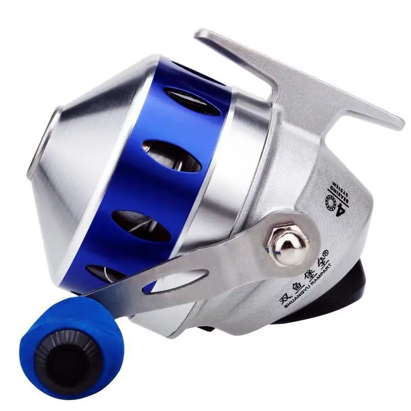 Metal Closed Fishing Reel Outdoor Slingshot Shoot Fish Metal Spool with 4.3：1 6# PE Line 55M Spincast Reel