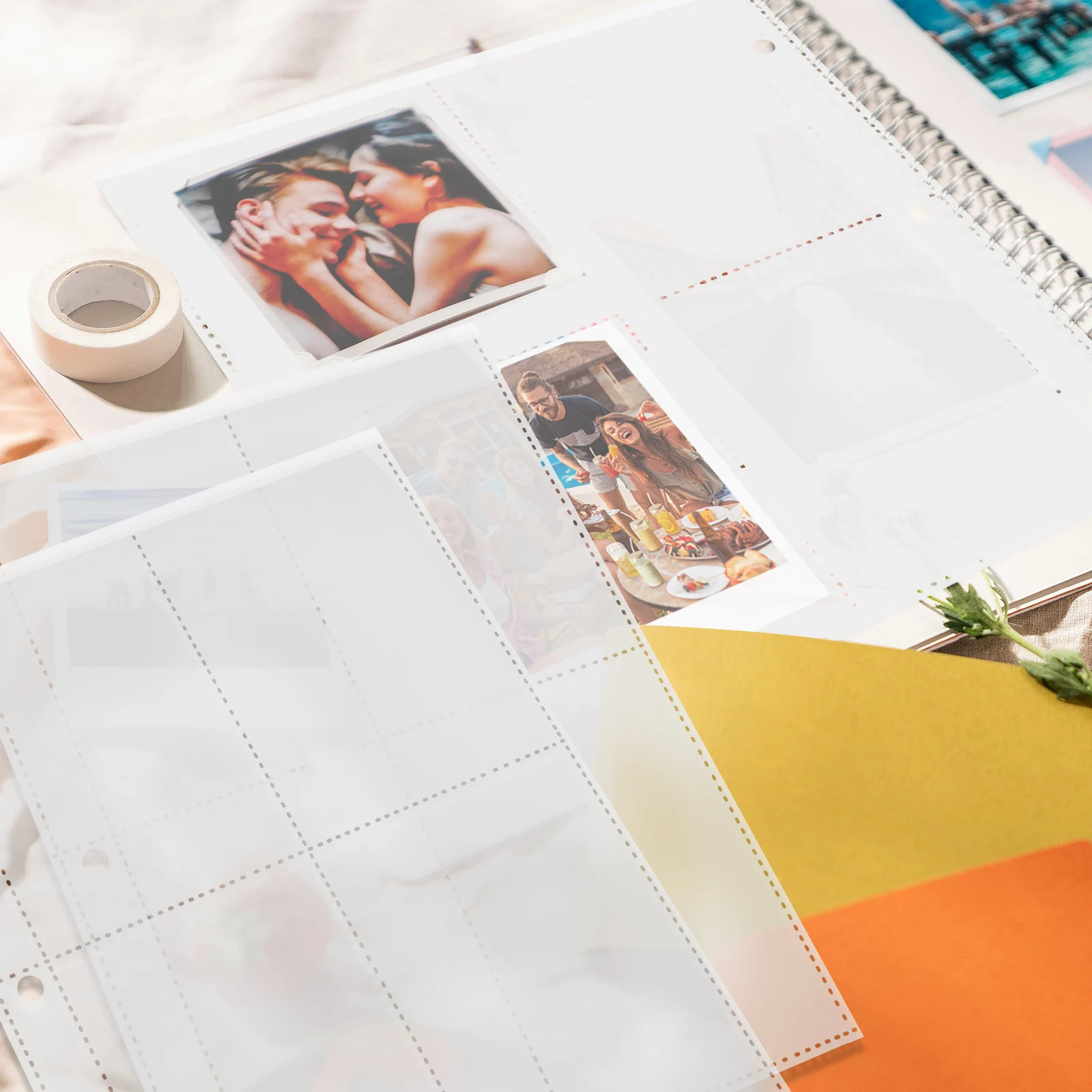 

40 Sheets Four-Grid Card Binder Pages Transparent Card Sleeves Photocard Protective Sleeves Photo Album Binder Sheets