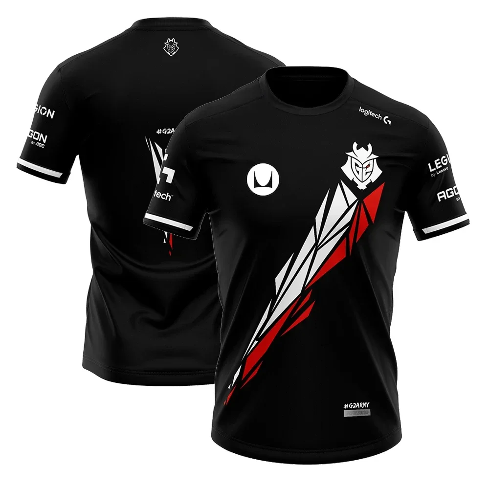 

New Summer G2 Esports Team Uniform Men T shirt Sport Game LOL CS GO Jersey Men's T-shirt Casual Breathable Oversized Clothes Tee