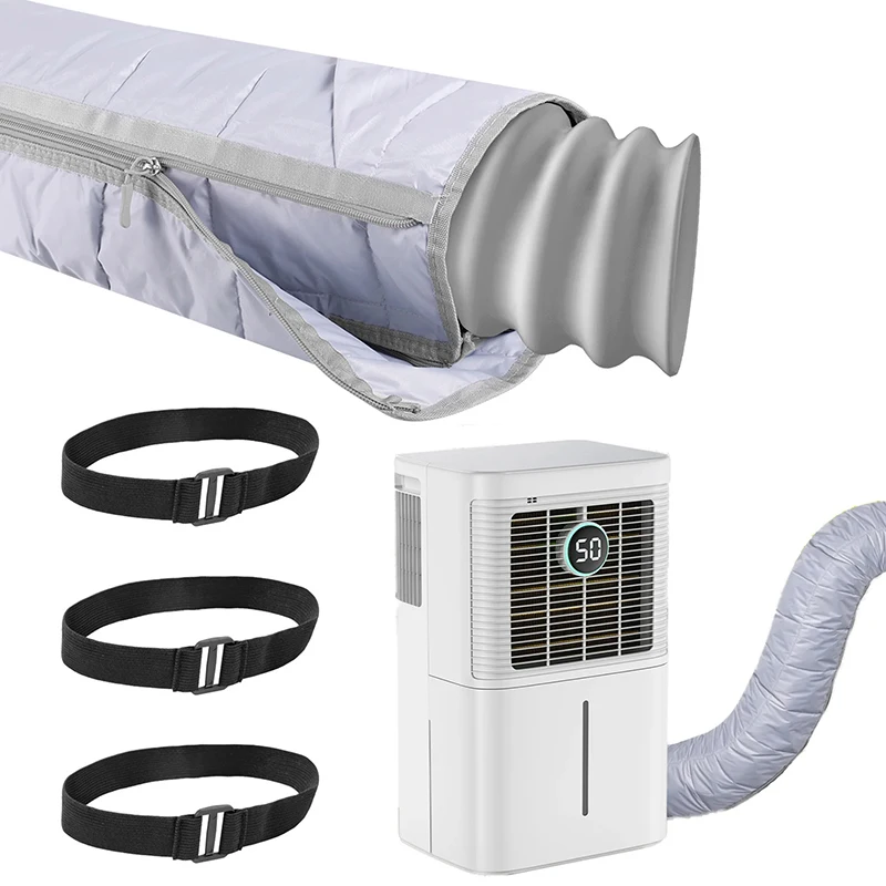 غطاء خرطوم مكيف الهواء، غطاء حماية عالمي لأنابيب العادم، غلاف عازل للحرارة مقاوم للغبار، غطاء فتحة تهوية لخرطوم التيار المتردد