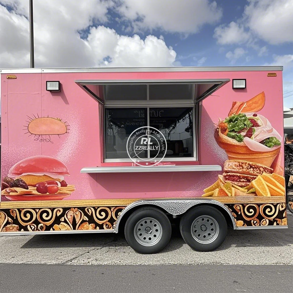 

Customized Catering Trailer Food Truck With Restaurant Catering Burger Equipment Food Trailer With Full Kitchen