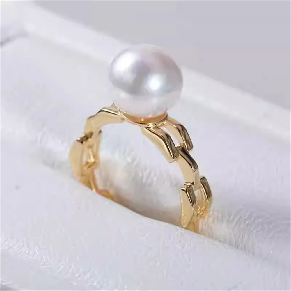 

Solid S925 Sterling Silver Pearl Ring Settings Findings & Accessories - for Jewelry Making Bulk Wholesale Craft Supplies 8-11mm
