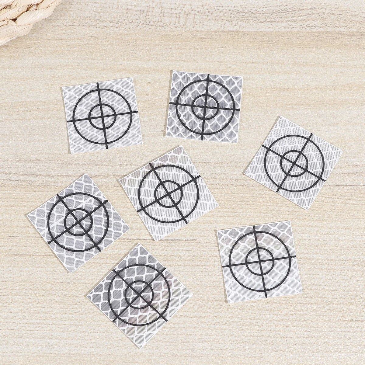 30 Pcs 20x20mm Electronic Total Station Reflector Self-adhesive Film Paper Tunnel Reflector for Engineer (White)