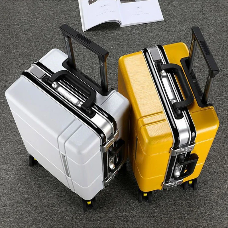 New Thickened Aluminum Frame Suitcase For Male Female Students 28 Large Capacity Korean Version Trolley Password Box Business