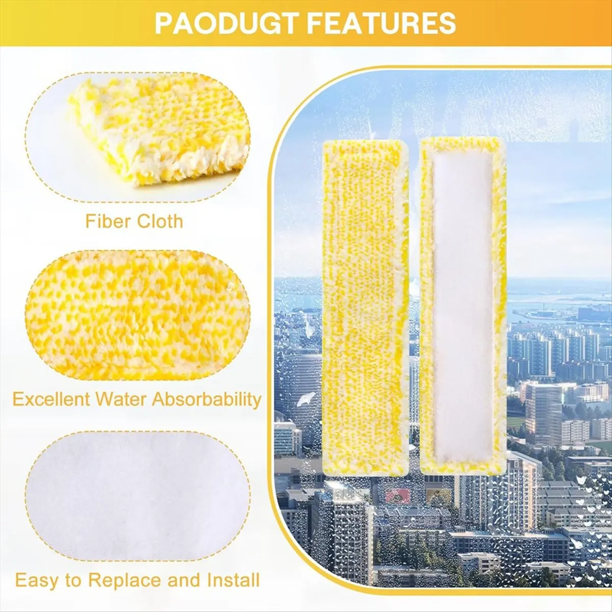 [A99U] Replacement Window Cleaning Pads for WV1 WV2 WV3 WV5 WV7 Window Vacuum Cleaner Accessories Microfibre Mop Covers