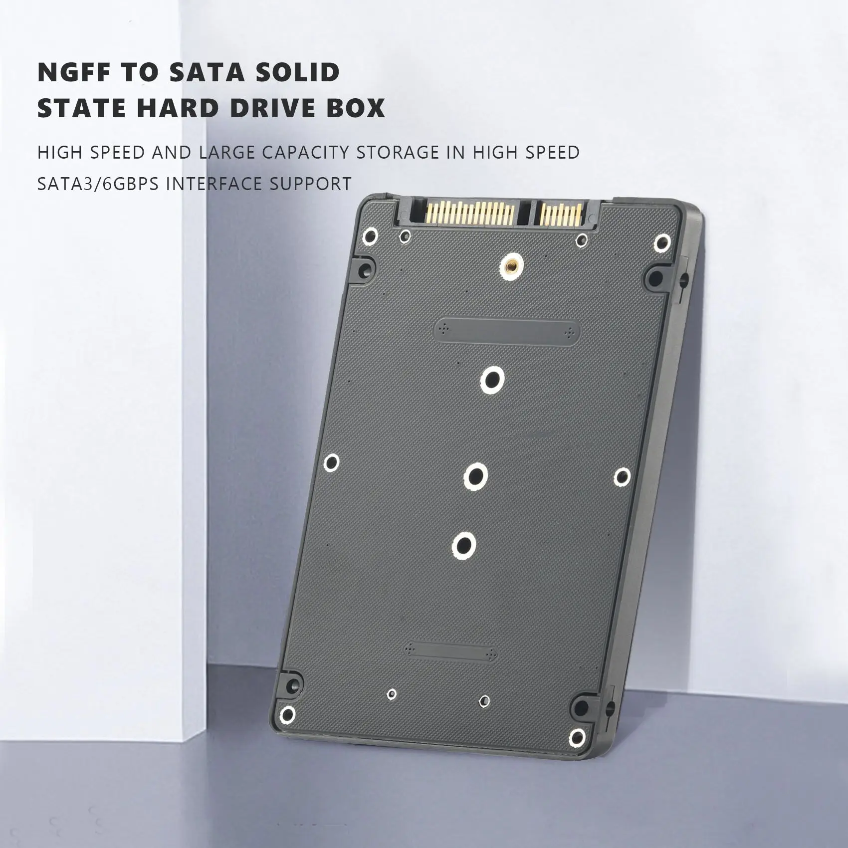 M.2 NGFF (SATA) SSD to 2.5 inch SATA Adapter Card 8mm Thickness Enclosure