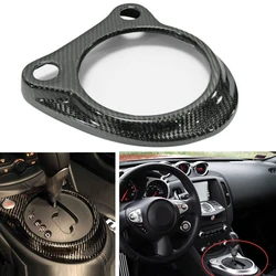 Carbon Fiber Interior Center Console Gear Shifter Selector Panel Surround Trim Cover Sticker For Nissan 370Z Z34 2009-2020 LHD