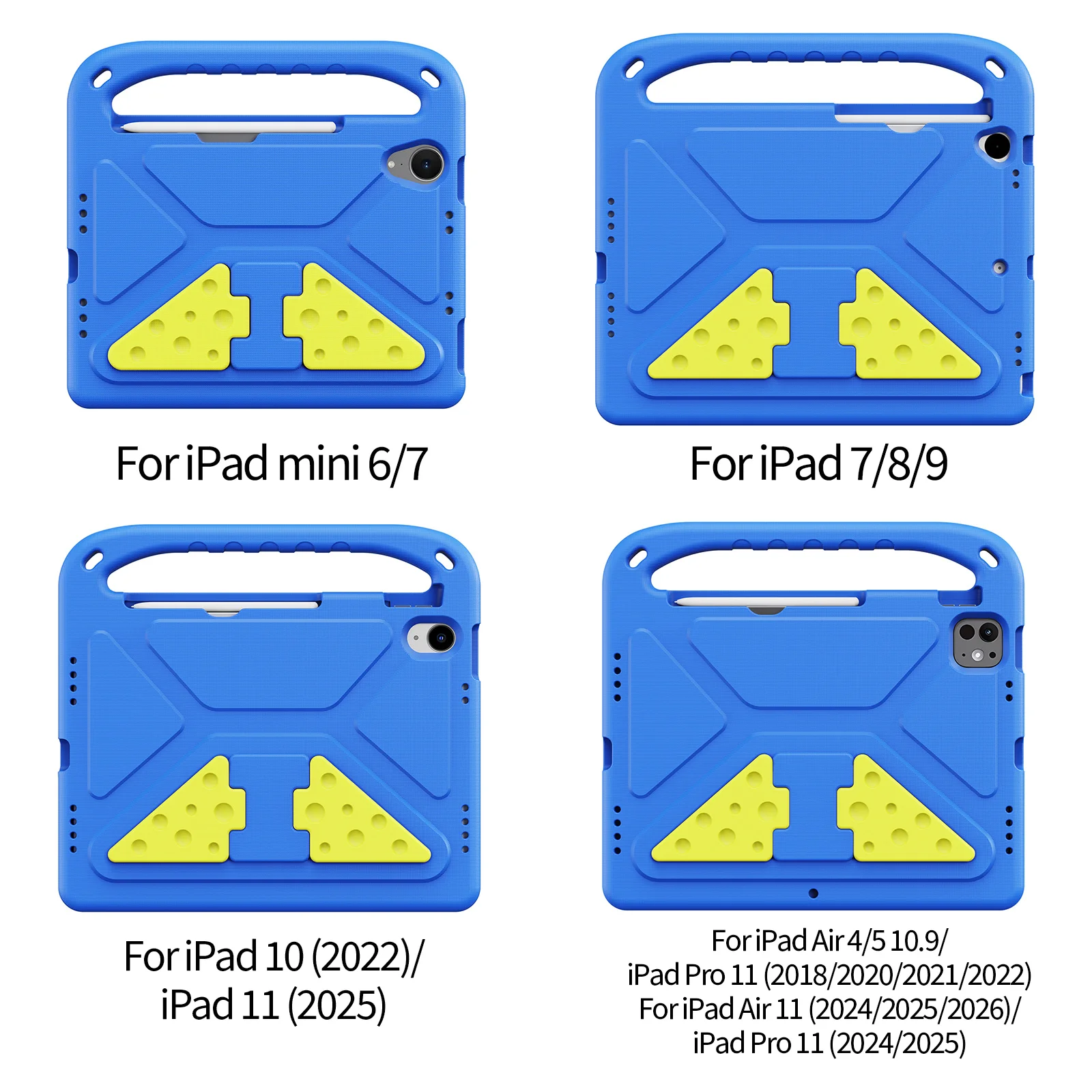 Kindveilige schokbestendige iPad hoes EVA stand cover voor iPad Air 11 2026 iPad 7/8/9 10.2 Mini 6/7 iPad 10 iPad Pro 11 Anti-val bescherming