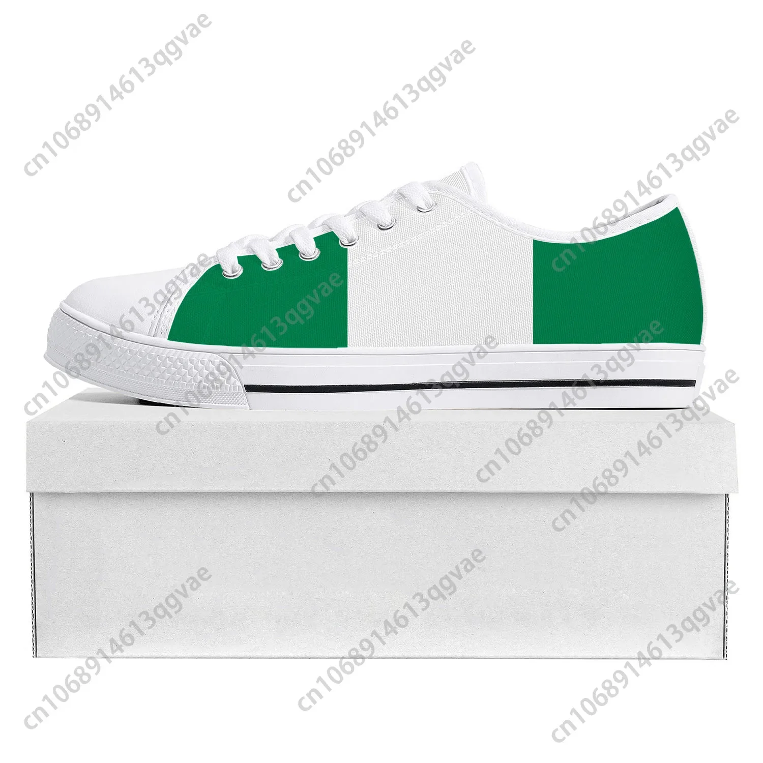 Nigerian Flag Low Top High Quality Sneakers Mens Womens Teenager Canvas Sneaker Nigeria Prode Casual Couple Shoes Custom Shoe