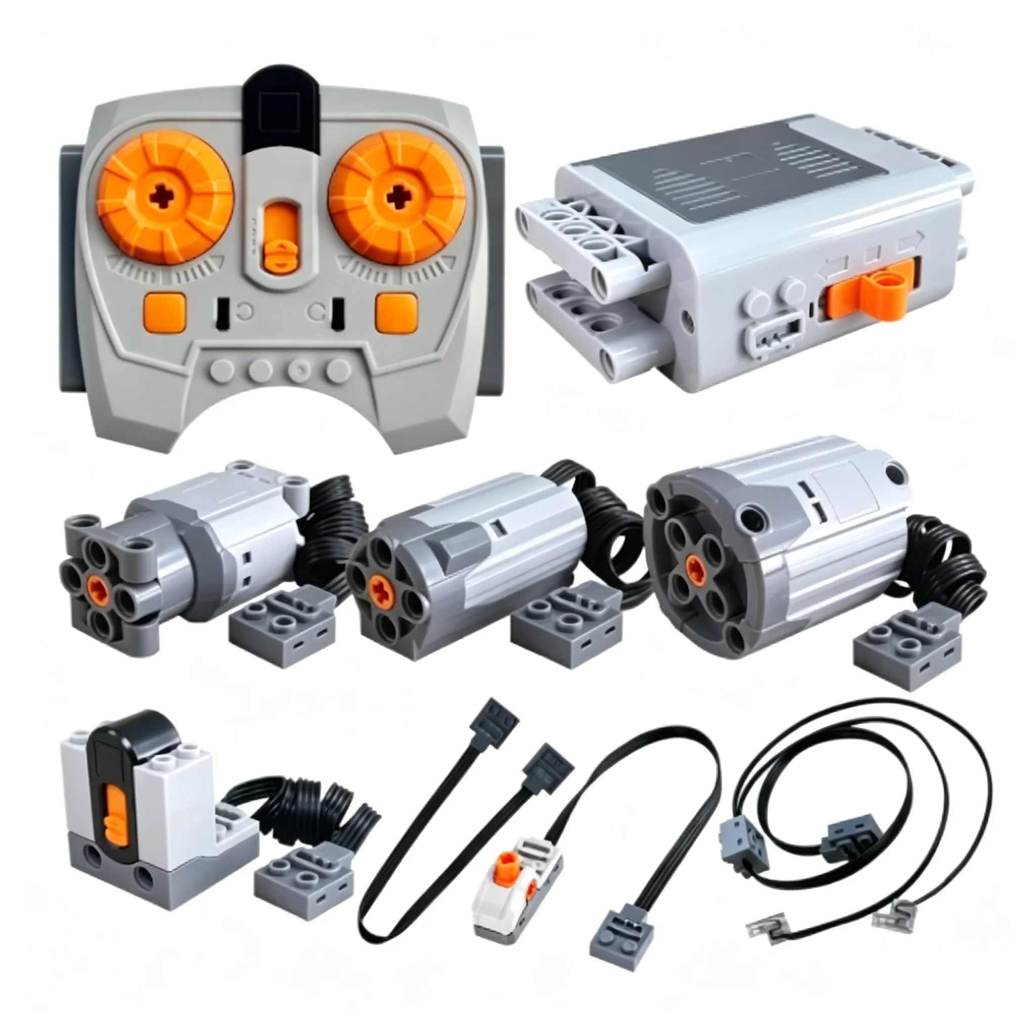 

MOC Building Blocks Remote Control Car Electric Motor Kit LED Light Power Function Battery Box Switch DIY Assembly Toy For Kids