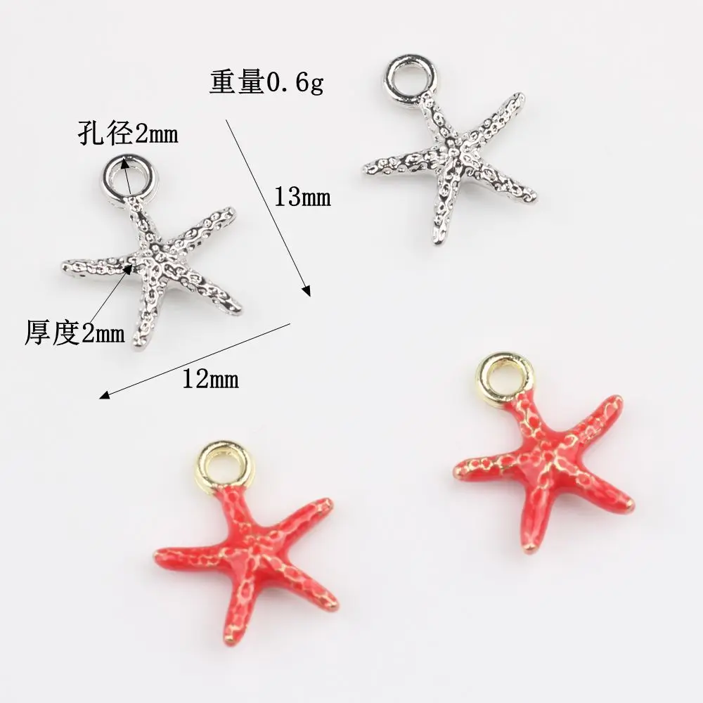 40Pcs Diy Starfish Jewelry Pendant Charms Handmade Colorful Necklace Earring Pendant Connectors Handmade Jewelry Making Findings