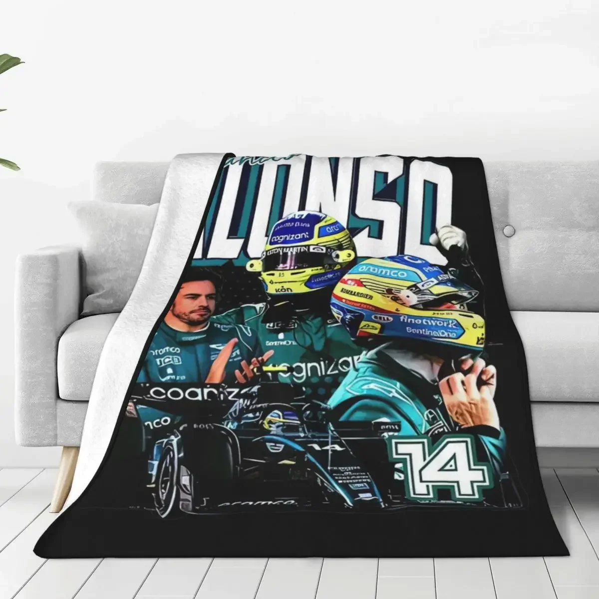 

Fernando Alonso Blanket Flannel Print Multifunction Super Soft Throw Blankets for Bedding Travel Bedspread