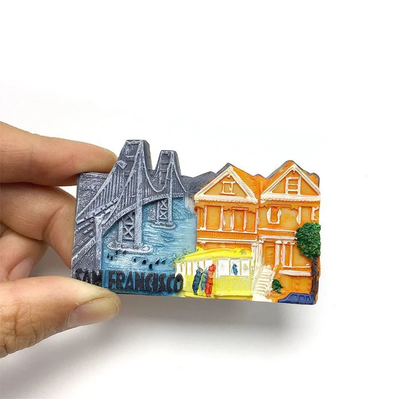 

San Francisco, USA, Unique Cultural and Creative Imitation Golden Gate Bridge Magnetic Fridge Magnet High-Value Hot-Selling Home