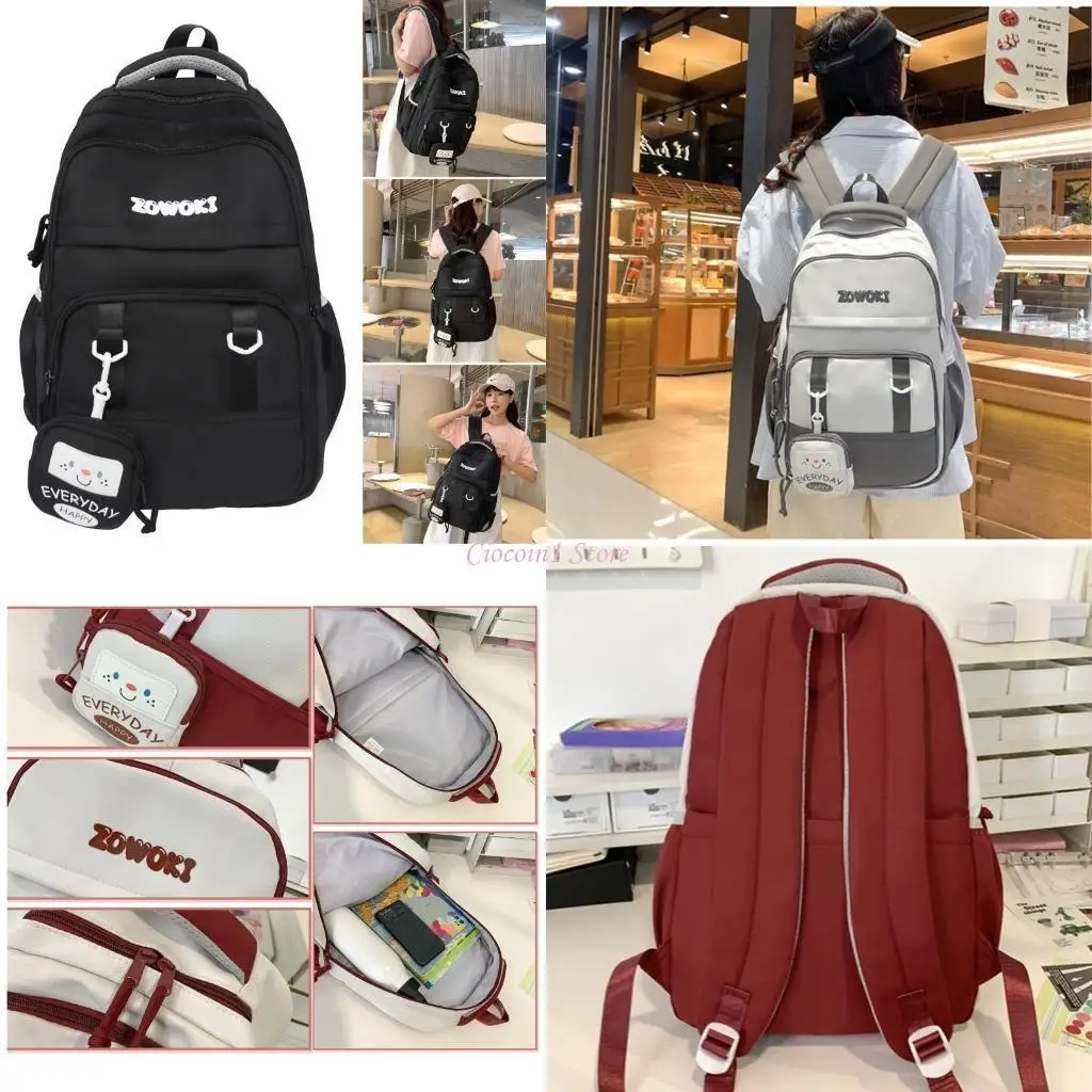 

Y1UB High School Backpack for Teens Large Capacity Laptop Book Bag for College Students Nylon Water Resistant Travel Rucksack