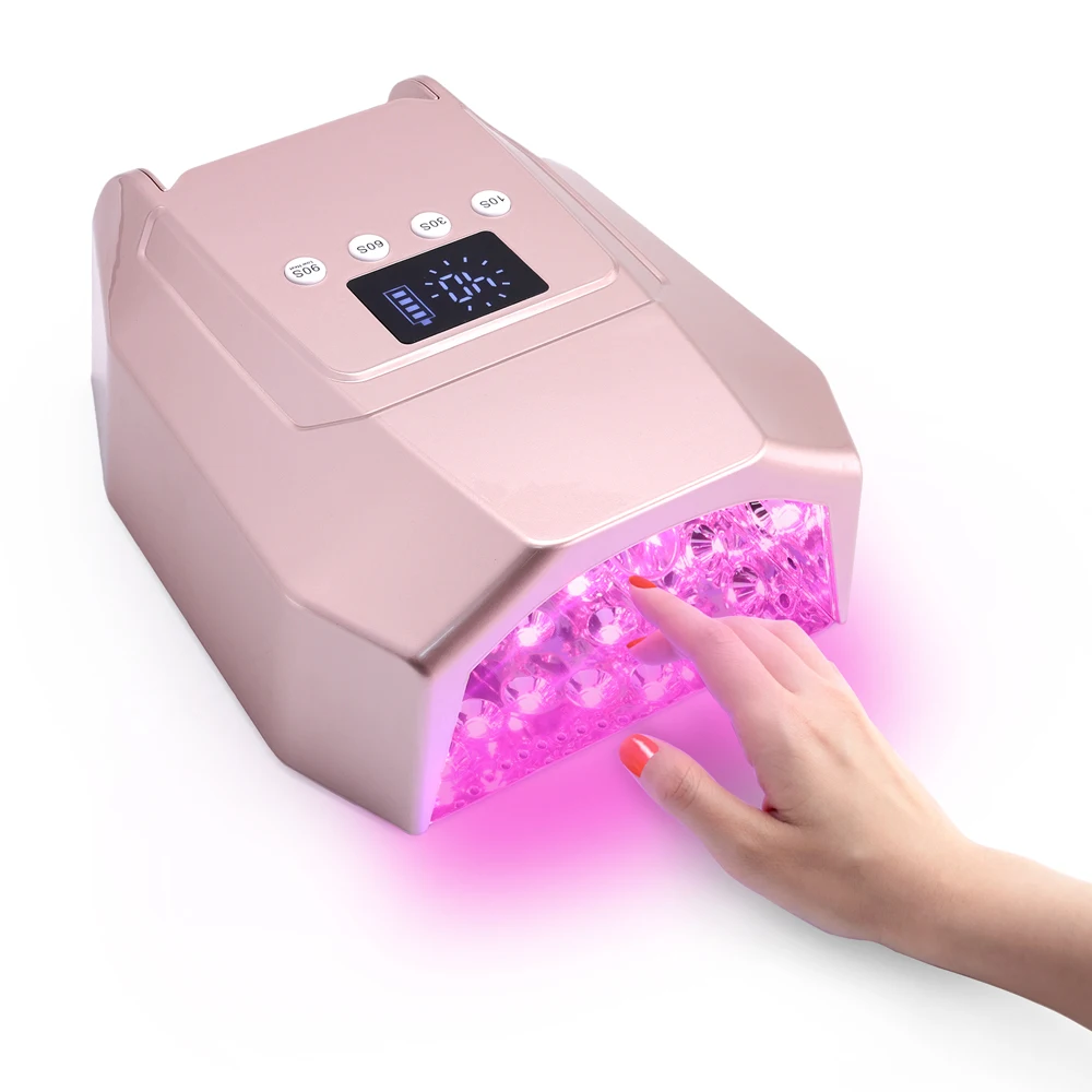 2024 New Product 98w High Quality  Rechargeable UV LED Nail Lamp Fast Curing Gel Polish Cordless Nail Dryer For Salon Use