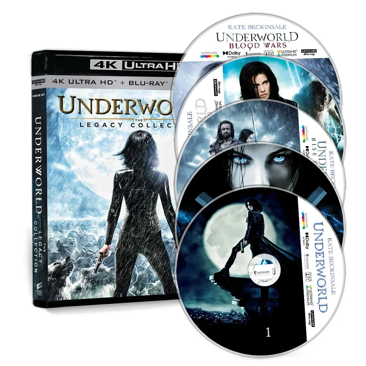 Underworld 1-5 Disco Blu-ray completo 4K UHD Compatible con PS5 XSX Dolby Atmos HDR10