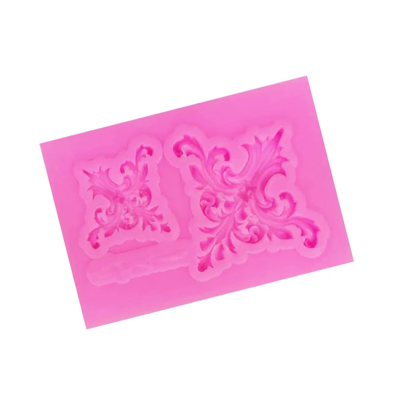 1pc Barock Stil Curlicues Scroll Spitze Fondant Silikon form, Relief Blume Spitze Form filigrane Form 3d geformte Dekoration