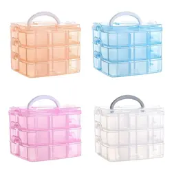 Transparent Portable Large Jewelry Removable Grids Jewelry Storage Rings Necklaces Box Container Case Display