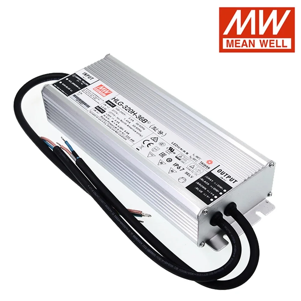 Original Mean Well HLG-320H-36B 36V 8.9A 320.4W LED Lamp Controller 5 Years Warranty IP67 Waterproof Dimming Power Module