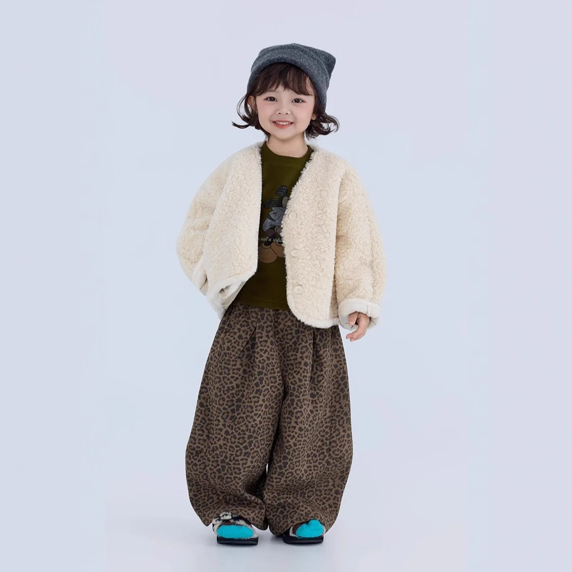 

Шерстяная куртка UNITIM для маленьких девочек, утепленная детская белая куртка для маленьких девочек, пышная верхняя одежда с круглым вырезом для маленьких девочек, пальто