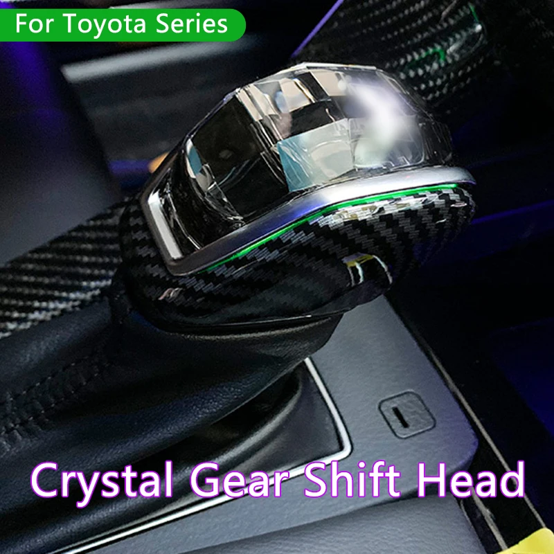 LED Car Crystal Gear Knob Modified Gear Shift Lever Head Cover For Toyota Series HIGHLANDER RAV4 PRADO CAMRY FRONTLANDER COROLLA