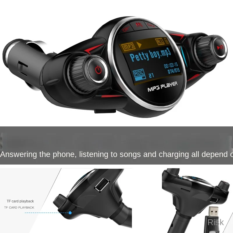 BT-08 Car Hands-free Calling Bluetooth FM Transmitter Car Kit MP3 Modulator Player Handsfree Audio Receiver USB Fast Charger