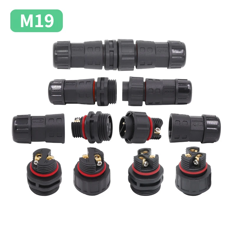 

BLUSUNSOLAR M19 -2Pin 250V 20A IP68 Male and Female Electrical Connector Cable Size 10mmsq Automotive Wire Connector Terminals