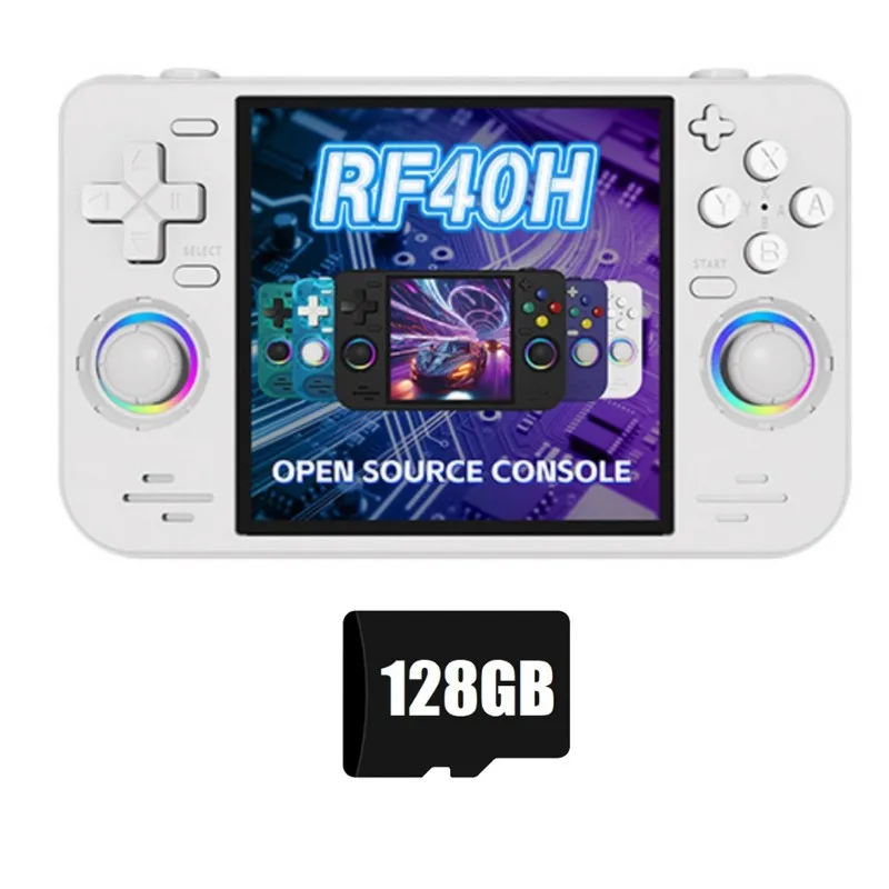 AYHF RF40H Handheld Video Game Console 128GB 4.0-Inch IPS Screen Wifi Enabled Retro Game Player Supports 30+ Emulator Systems So