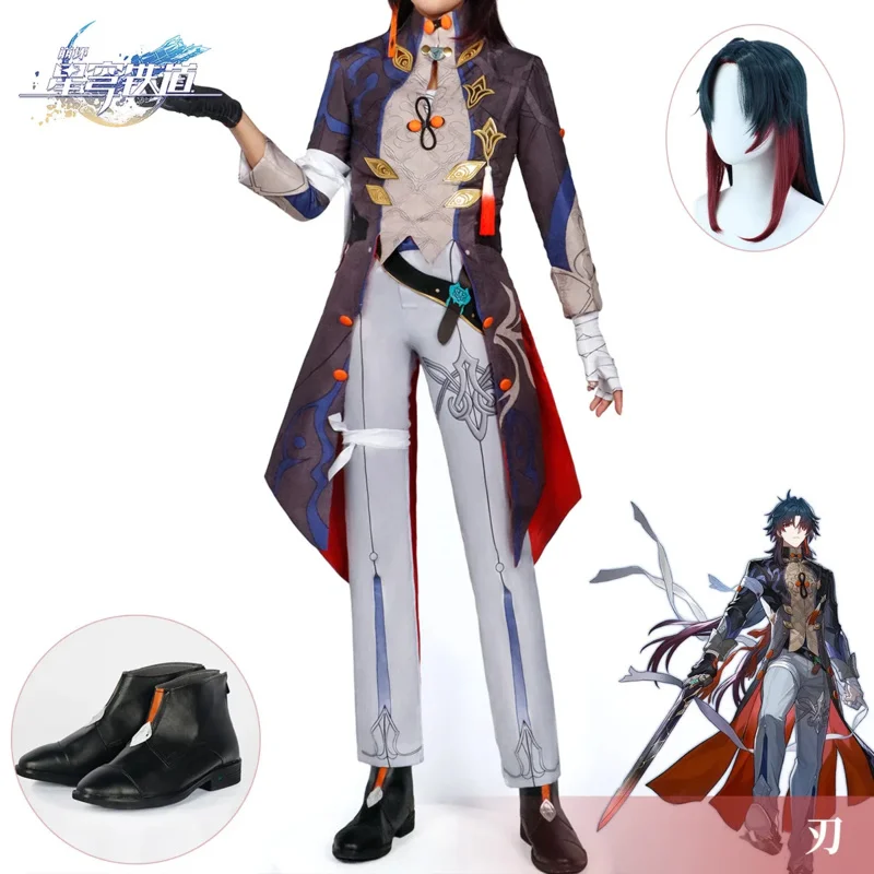Anime Game Honkai Star Rail Blade Cosplay Costume Wig Set Uniform Suit Handsome Men Uniform Halloween Party Outfit