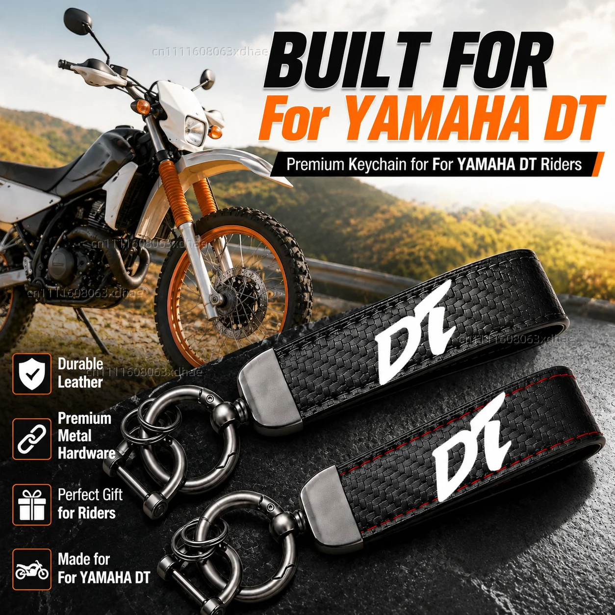 

High-Grade Leather Motorcycle Keychain Holder Keyring Accessories For YAMAHA DT230 DT250 DT175 DT200 DT125 DT125R