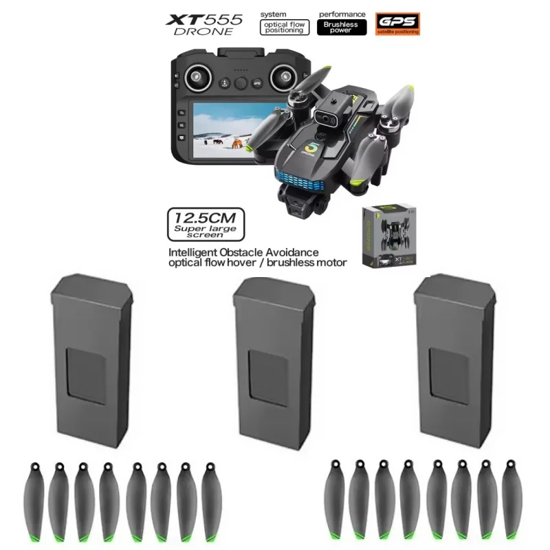XT555 GPS Screen RC Drone Spare Parts 3.7V 2000MAH Battery/Propeller For XT555 RC Drone Battery Blades Accessory XT555 Dron Toy