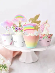 18 unicorn cake plug-in-18 cupcake decoration, unicorn theme cake decoration, cake decoration