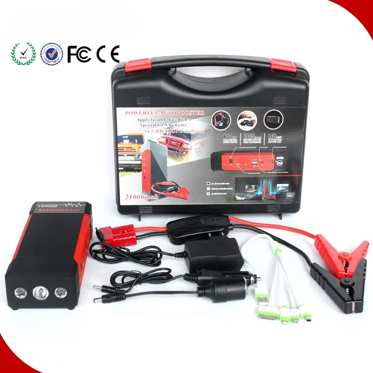 Mini Lithium Car High Peak 2000A 24000mah Emergency Portable With Air Pump 24v 12v Car Jump Starter