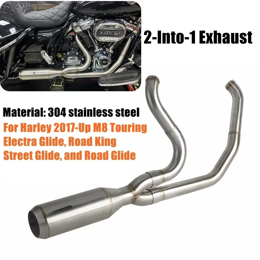 نظام عادم كامل للدراجة النارية 2-Into-1 من الفولاذ لدراجة Harley Road Glide FLTRX FLTRXST FLTRU 2017-2025 #3