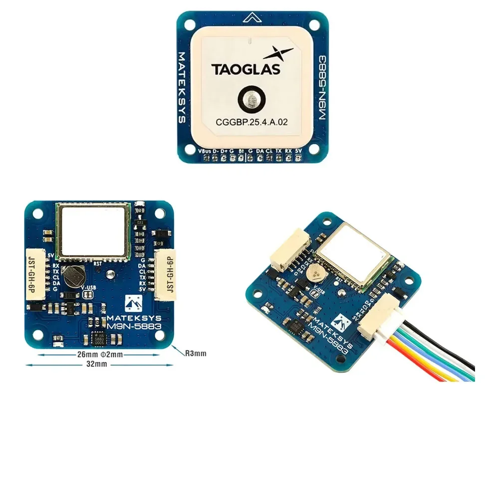 MATEK MATEKSYS M9N-5883 GNSS GPS Module High Precision Built-in Compass Dual Positioning for Long Range RC FPV Drone DIY Parts