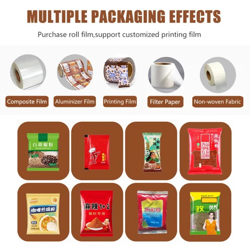 Mini Auto Spice Granule Powder Filling Packing Unit Black Pepper Paprika Nutmeg Vanilla Powder Sealing Equipment