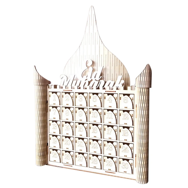 

NEW-DIY Muslim Palace Countdown Calendar Eid Mubarak Countdown Decoration Gift Box Decoration