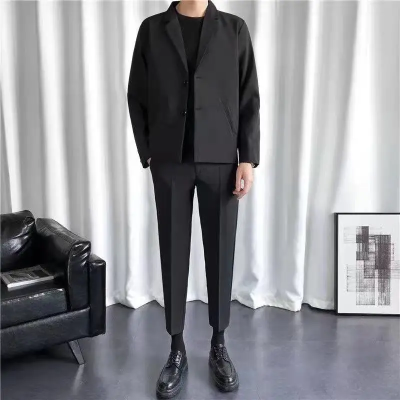 4-A110  Suit suit Men\'s Autumn Slim-fit Pants Men\'s Casual Pants Korean Style Spring and Autumn Loose Small Suit Jacket