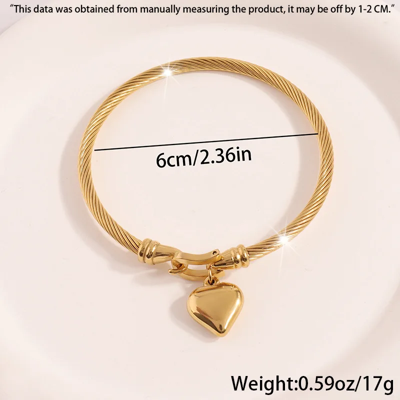 European Original New Crystal Heart Shape Charm cross stainless steel Bracelets Bangles Jewelry Gift For Women