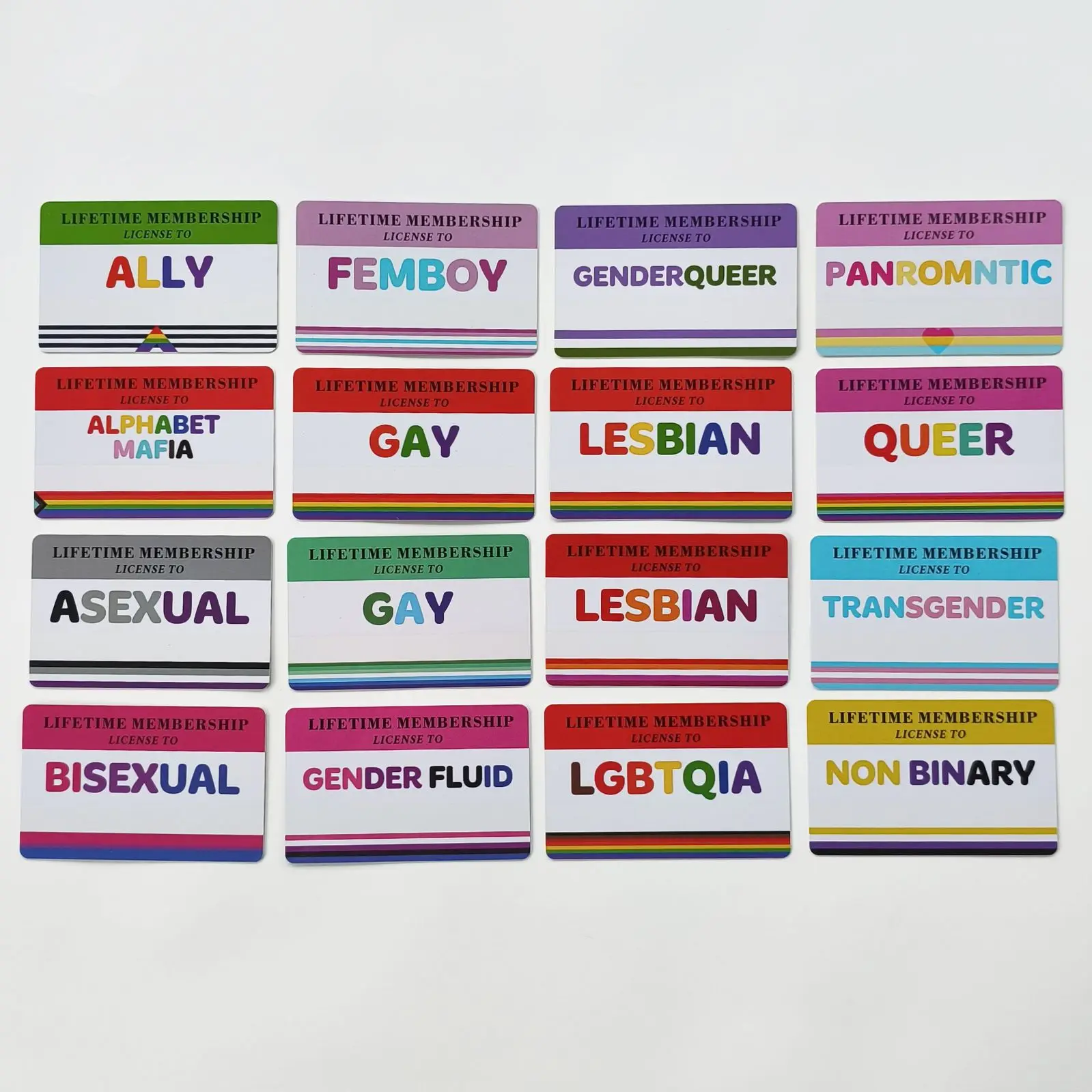 

Записываемые идентификационные карты ЛГБТ, карты гордости, пожизненная карта участника, идеальный Радужный подарок для сообщества