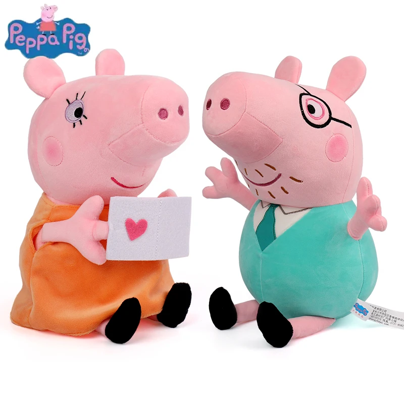 

30 см Подлинная плюшевая кукла Свинка Пеппа набивная кукла Джордж мама папа модель детские игрушки Мультяшные Аниме фигурки Детские подарки на день рождения