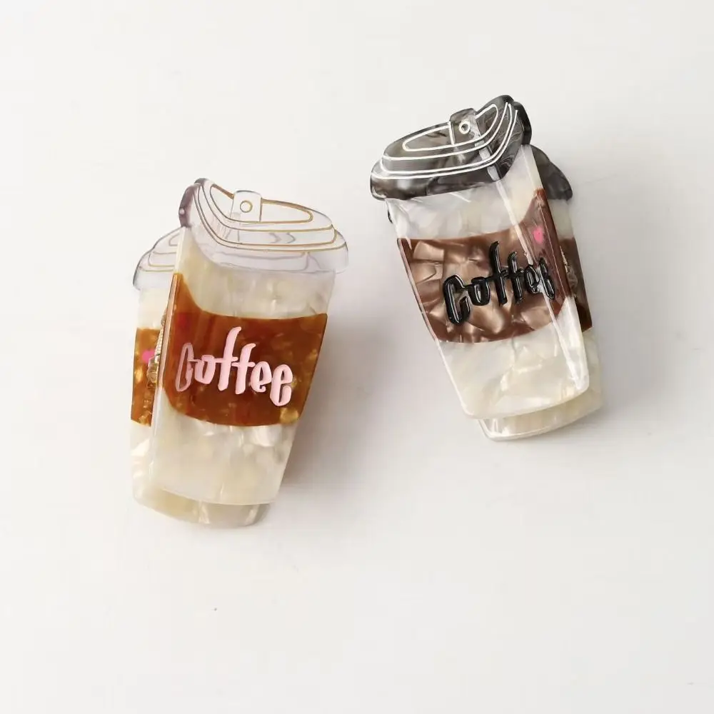 

Funny Coffee Cup Shaped Hair Clip Cartoon Hairpin Mocha Ice Cream Hair Claw Food Headwear Acetic Acid Shark Clip Streetwear