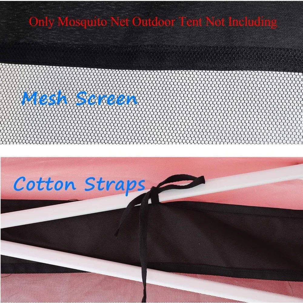 Mosquito Net for Outdoor Patio and Garden, Screen House for Camping and Deck, Gazebo Screenroom, Zippered Mesh Sidewalls