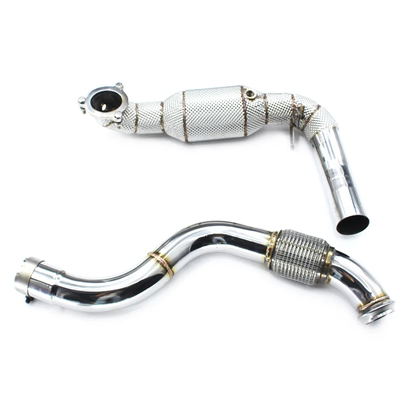 Tubos de escape de aço inoxidável OBM 304 para Mercedes-Benz A250 2.0T 2014, conversor catalítico de escape, sistema de escape automotivo