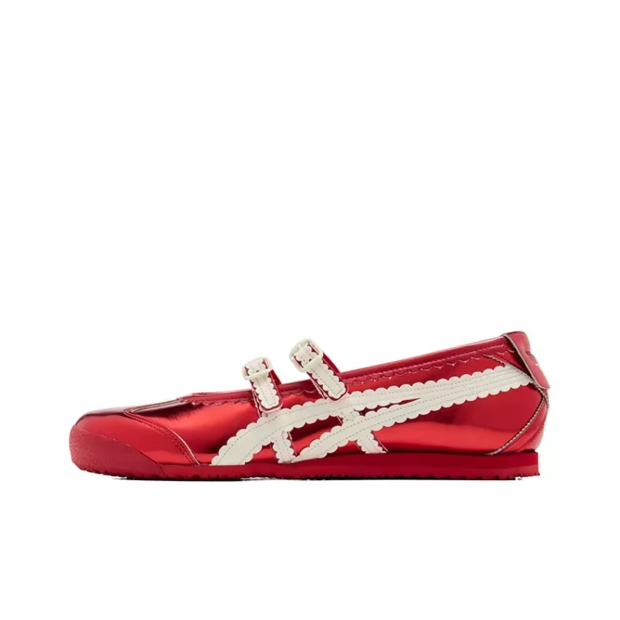 Onitsuka Tiger MEXICO 66 TGRS Women's Red Low-Top Mary Janes  Fashionable High-Quality Durable Soft Comfort 1182A708-700