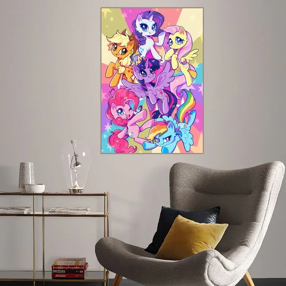 M-My Cartoon Little P-Pony Poster Home Room Decor Aesthetic Art Wall Painting Stickers