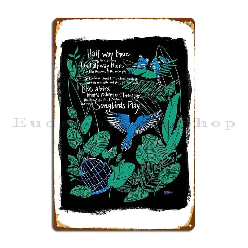 Halfway There Metal Signs Party Wall Mural Iron Bar Cave Pub Tin Sign Poster