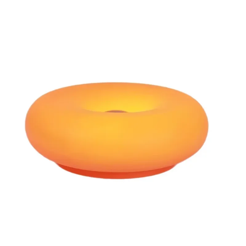 Stylish Retro Donut Shaped Charging Wall Lamp Touch Control Orange Low Voltage Bedside Lamp Rechargeable