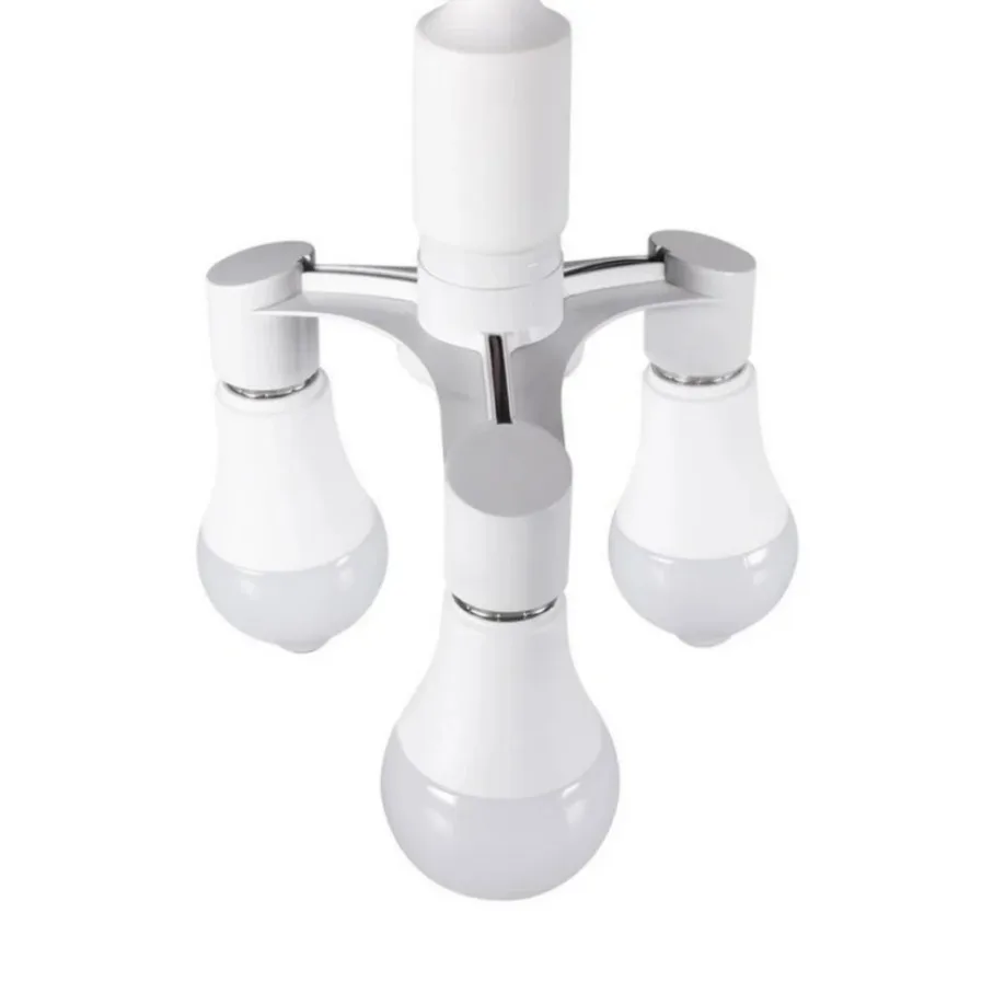 ZQQBYY-LED Suporte da lâmpada, 3 em 1, E27 Base Socket Splitter, Adaptador de Lâmpada, Conversor